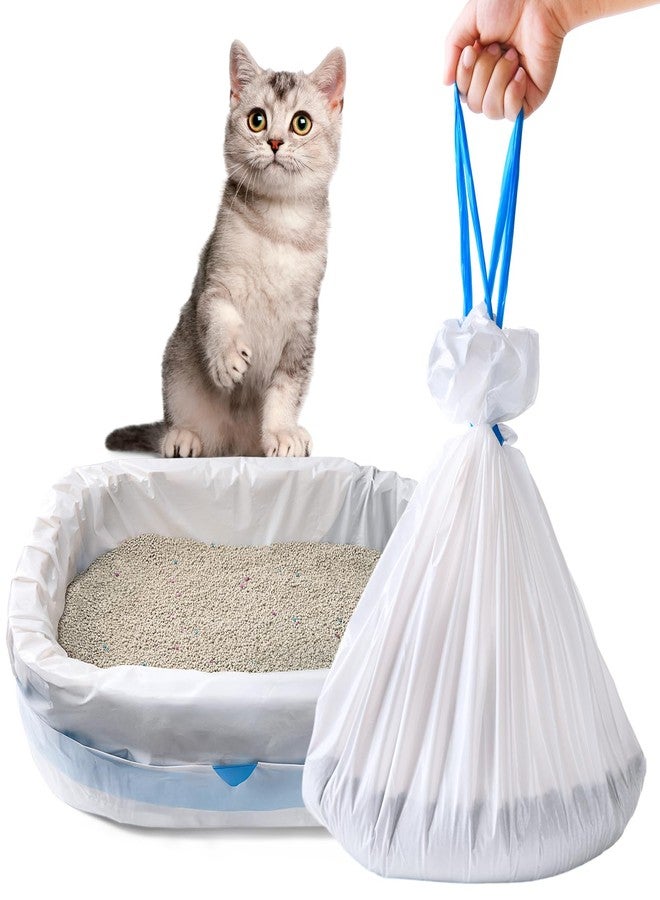 Belinlen 50 Count Cat Litter Liners Large 37x19" Jumbo Drawstring Litter Bags Extra-Thick Cat Litter Box Liners Heavy Duty Kitty Pan Liners for Easy Cleanup - Image 1